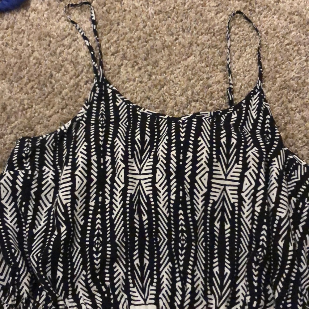 Black and white shorts romper